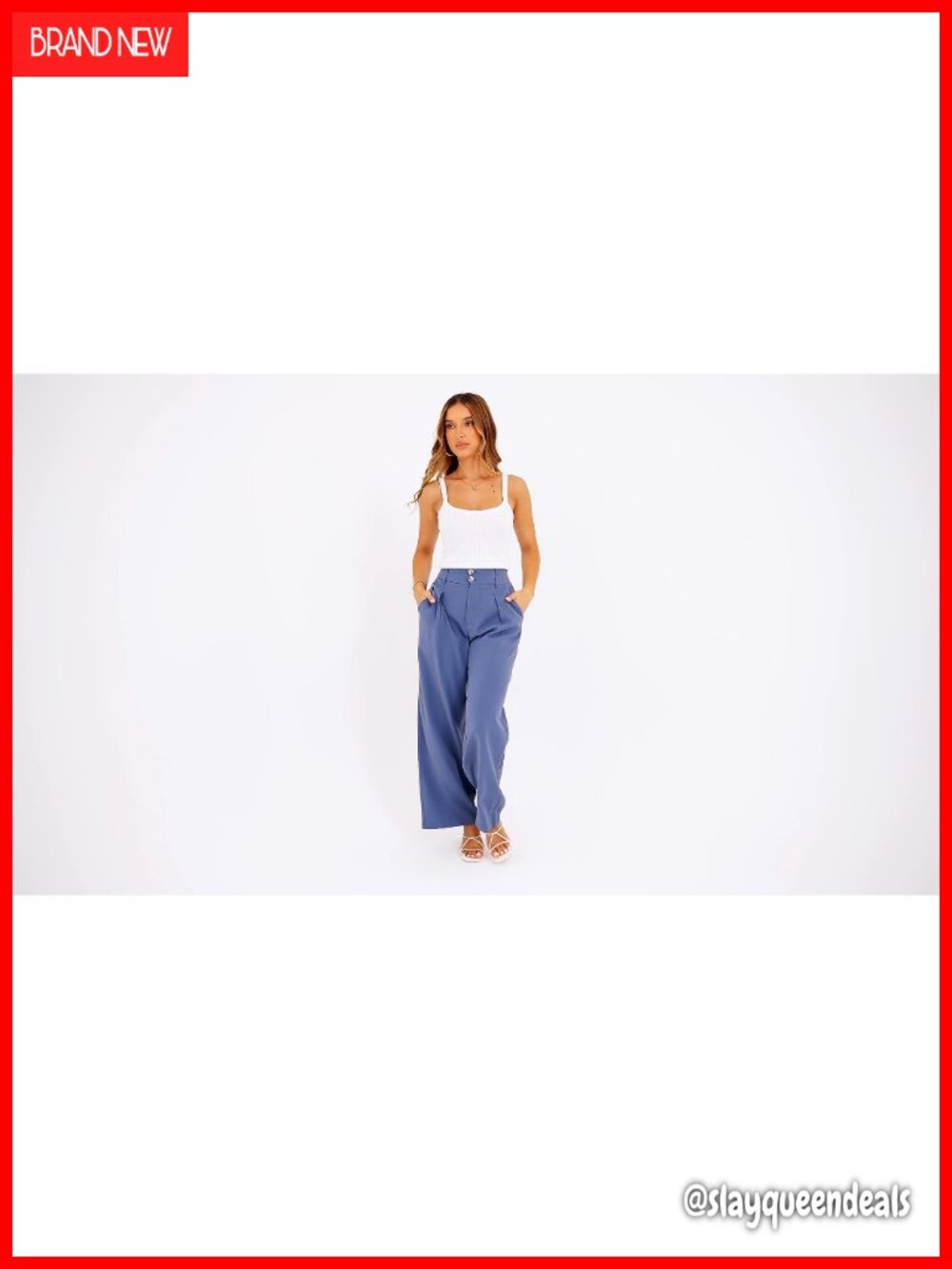 Wide Leg Dress Pants Women Business Casual High Waisted Palazzo Trousers - Picture 6 of 6
